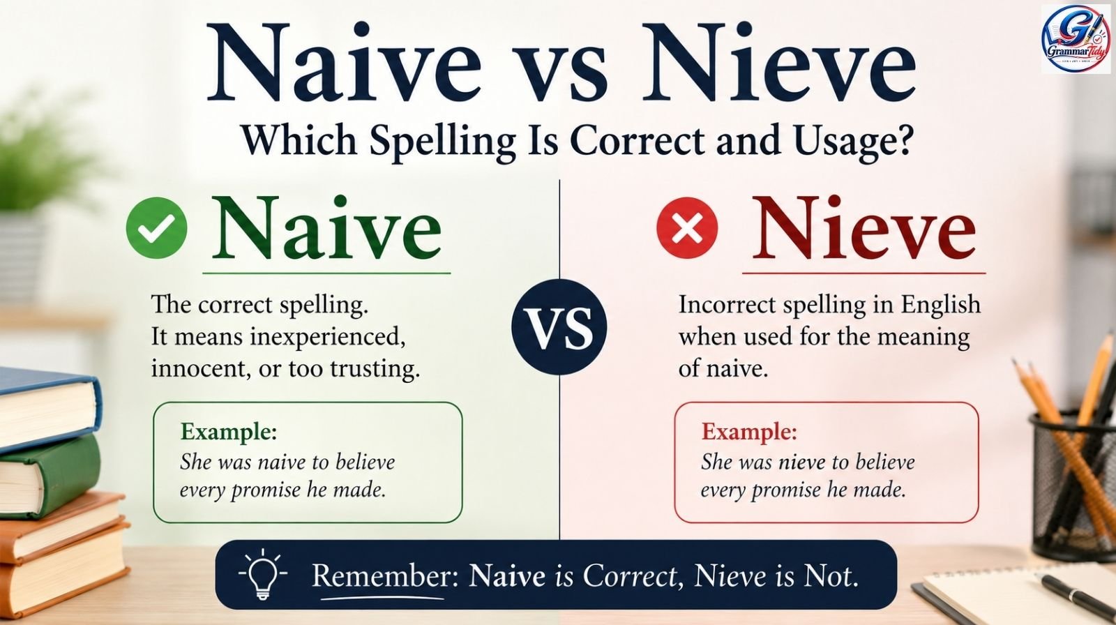 Naive vs Nieve: Which Spelling Is Correct And How To Use It? naive vs nieve which spelling is correct and how to use it