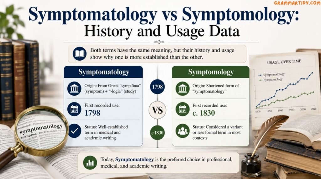 Symptomatology vs Symptomology: Differences, Meaning, And Usage symptomatology vs symptomology history and usage data