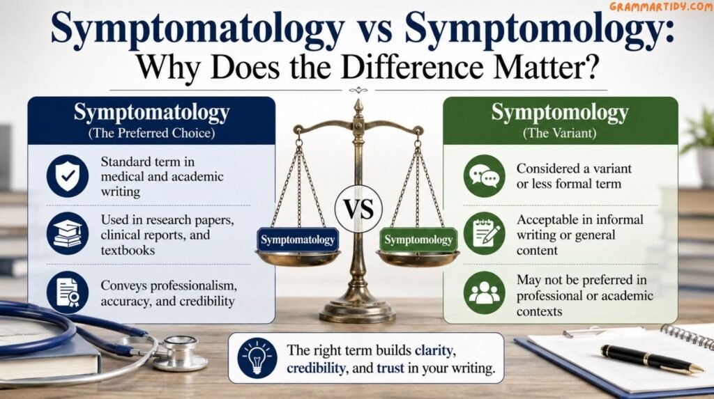 Symptomatology vs Symptomology: Differences, Meaning, And Usage symptomatology vs symptomology why does the difference matter