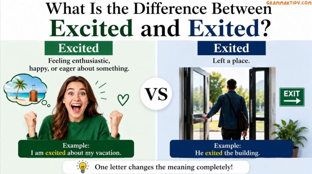 Excited vs Exited: Learn The Difference And Usage what is the difference between excited and exited