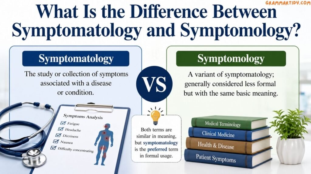 Symptomatology vs Symptomology: Differences, Meaning, And Usage what is the difference between symptomatology and symptomology
