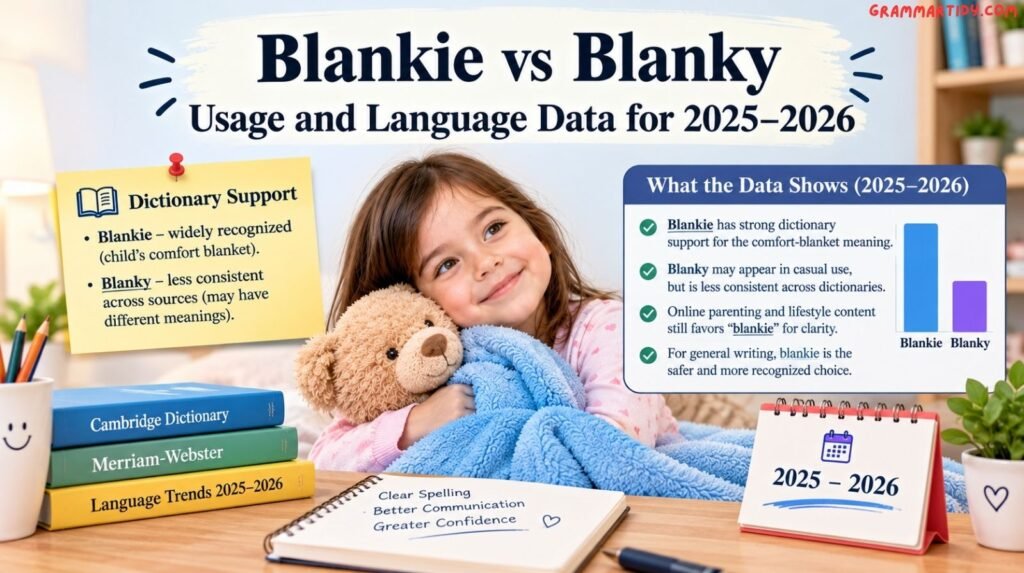 Blankie vs Blanky: Difference And Correct Usage Explained blankie vs blanky usage and language data for 2025–2026