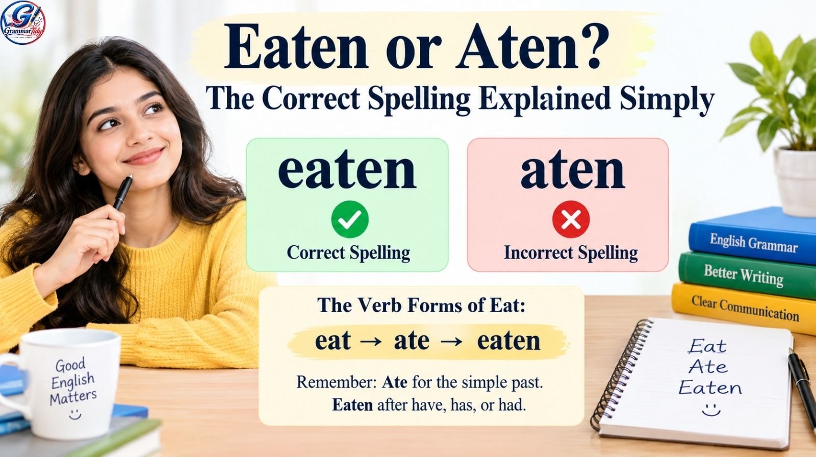 Eaten or Aten? The Correct Spelling Explained Simply