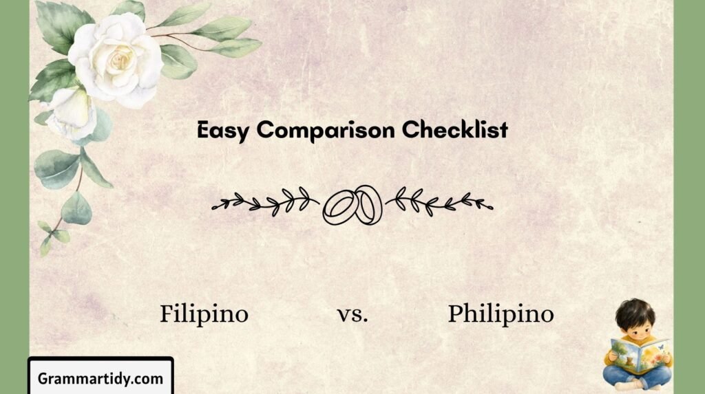 filipino vs. philipino easy comparison checklist