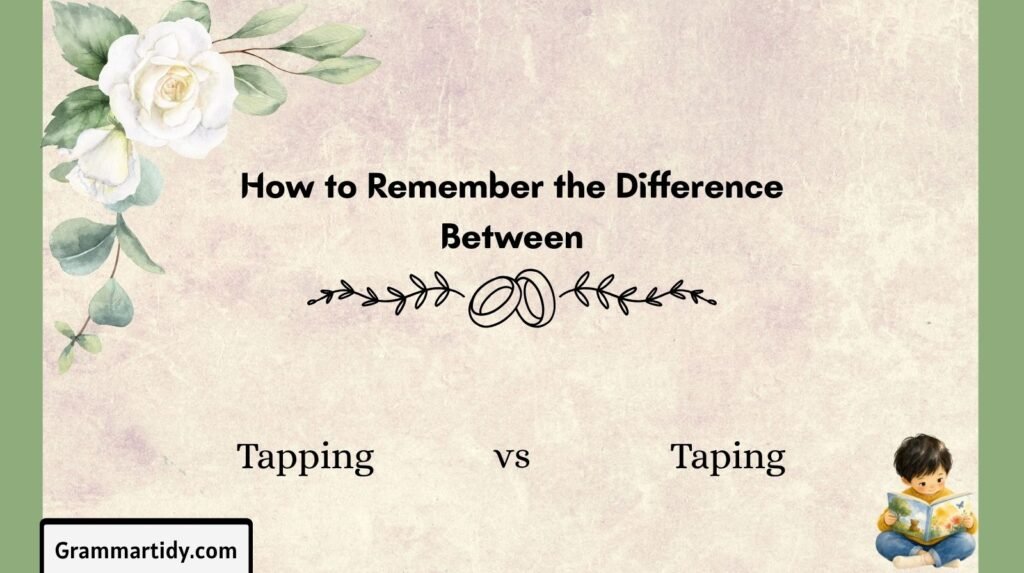 Tapping vs Taping: Difference And Correct Usage Explained how to remember the difference between tapping vs taping