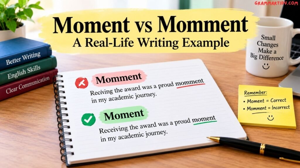 moment vs momment a real life writing example