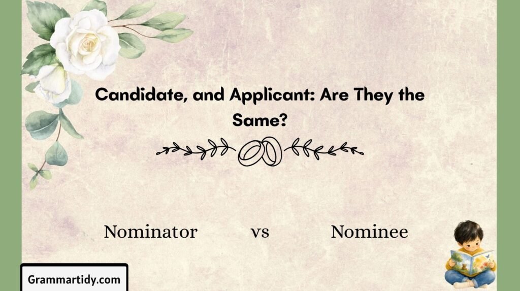 Nominator vs Nominee: Differences, Definitions, And Correct Usage nominator, nominee, candidate, and applicant are they the same