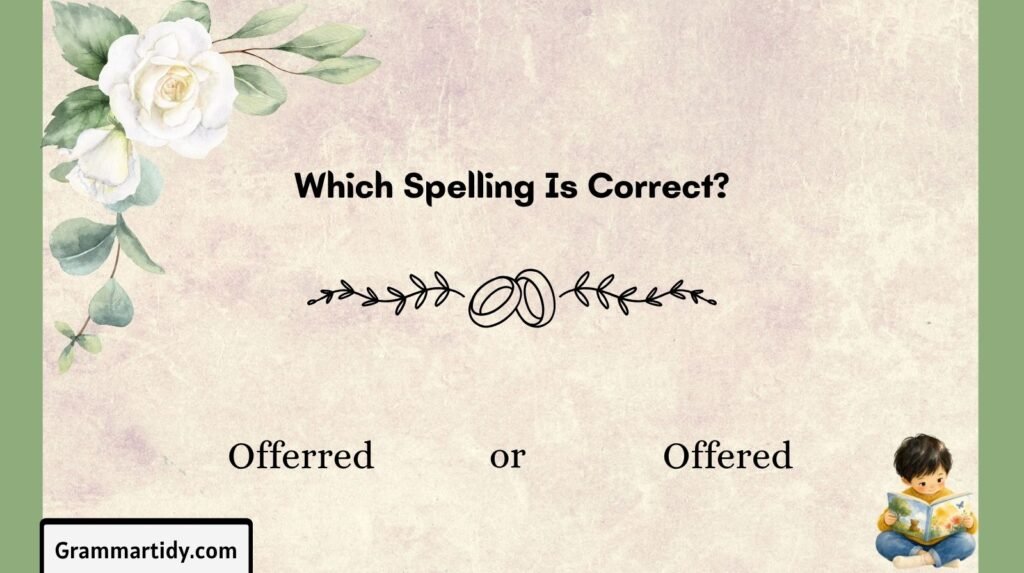 offerred or offered which spelling is correct