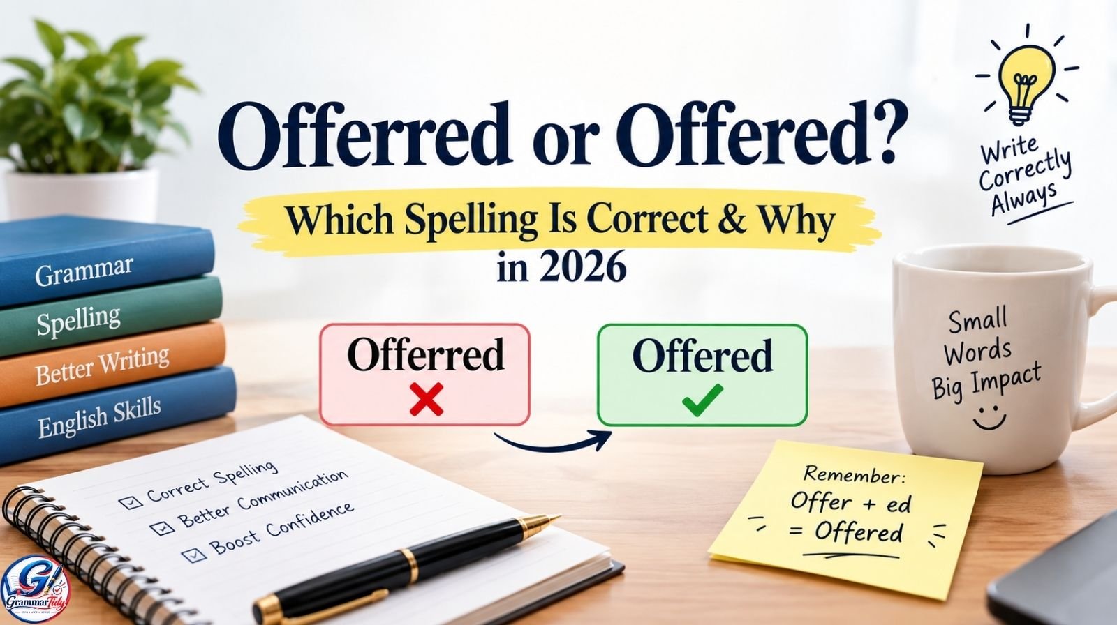 offerred or offered which spelling is correct & why in 2026