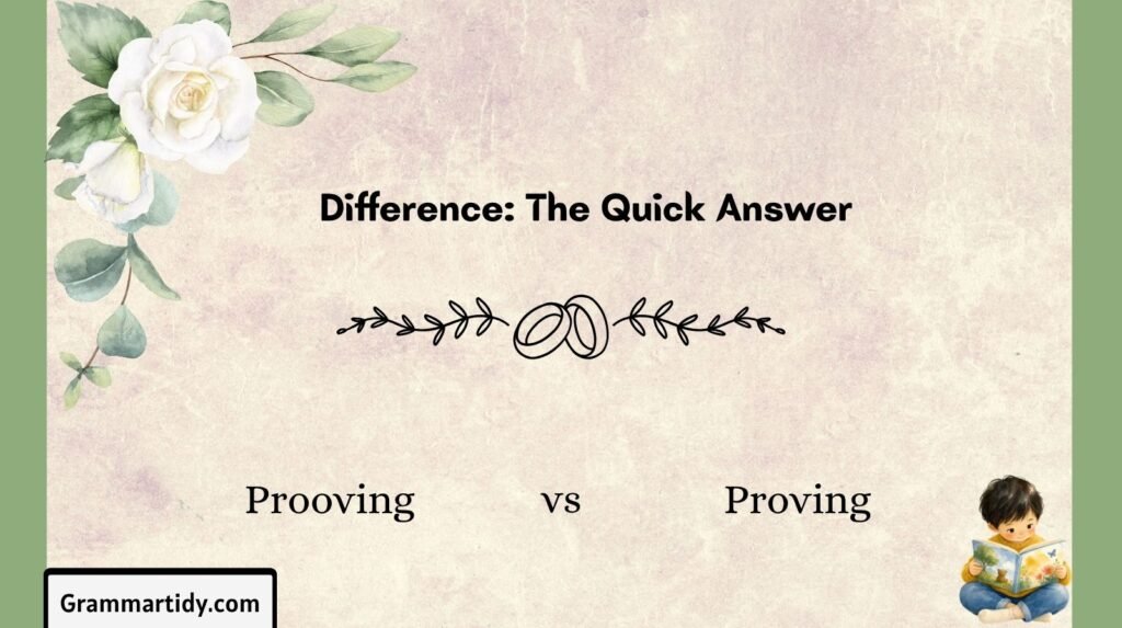 Prooving vs Proving Difference: Which Spelling Is Correct? prooving vs proving difference the quick answer