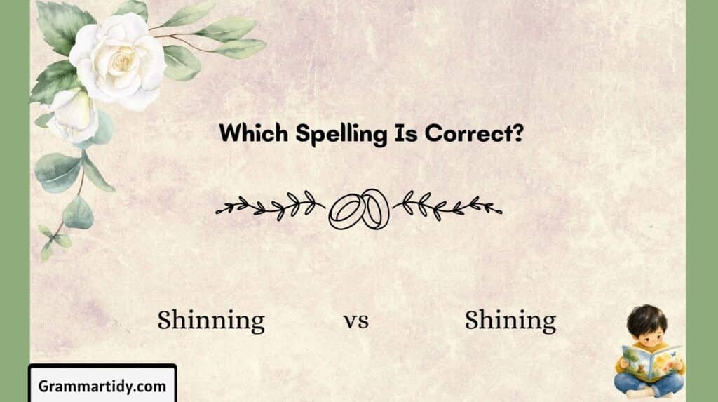 Shinning vs Shining: Correct Spelling And Usage shinning vs shining which spelling is correct