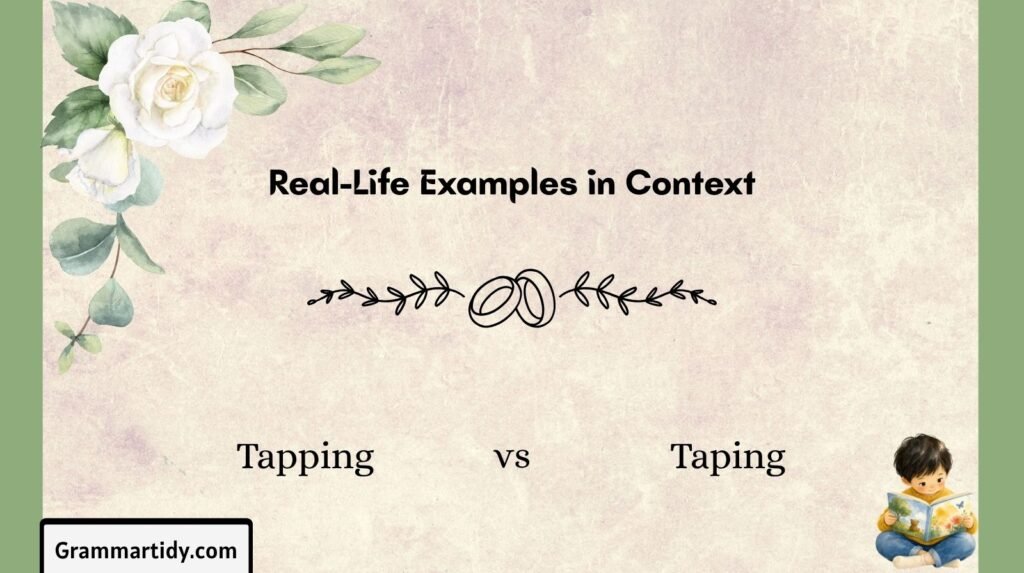 Tapping vs Taping: Difference And Correct Usage Explained tapping vs taping real life examples in context