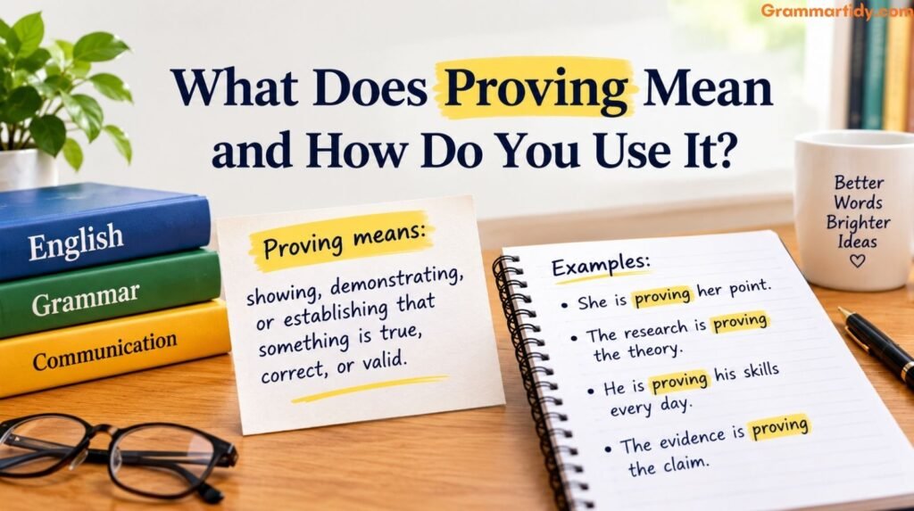 Prooving vs Proving Difference: Which Spelling Is Correct? what does proving mean and how do you use it
